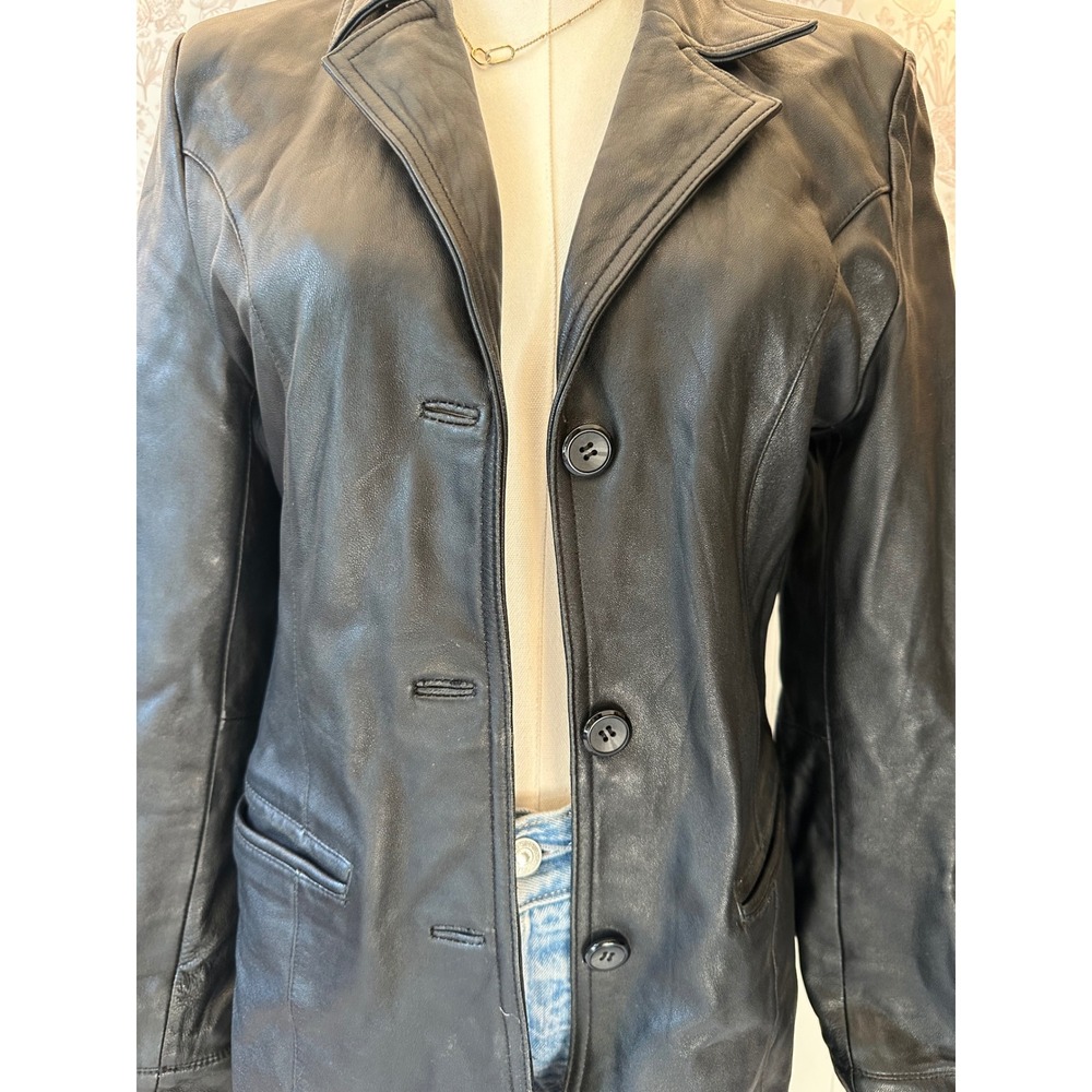 Vintage FM Canada Genuine Leather Long Blazer Jacket – Size M - Picture 3 of 9